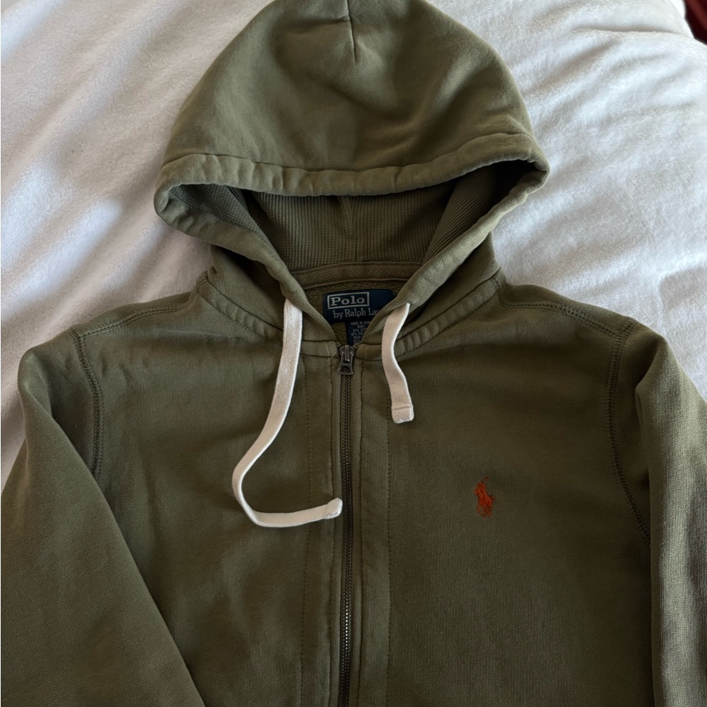 Ralph Lauren Khaki Zip-Up Hoodie